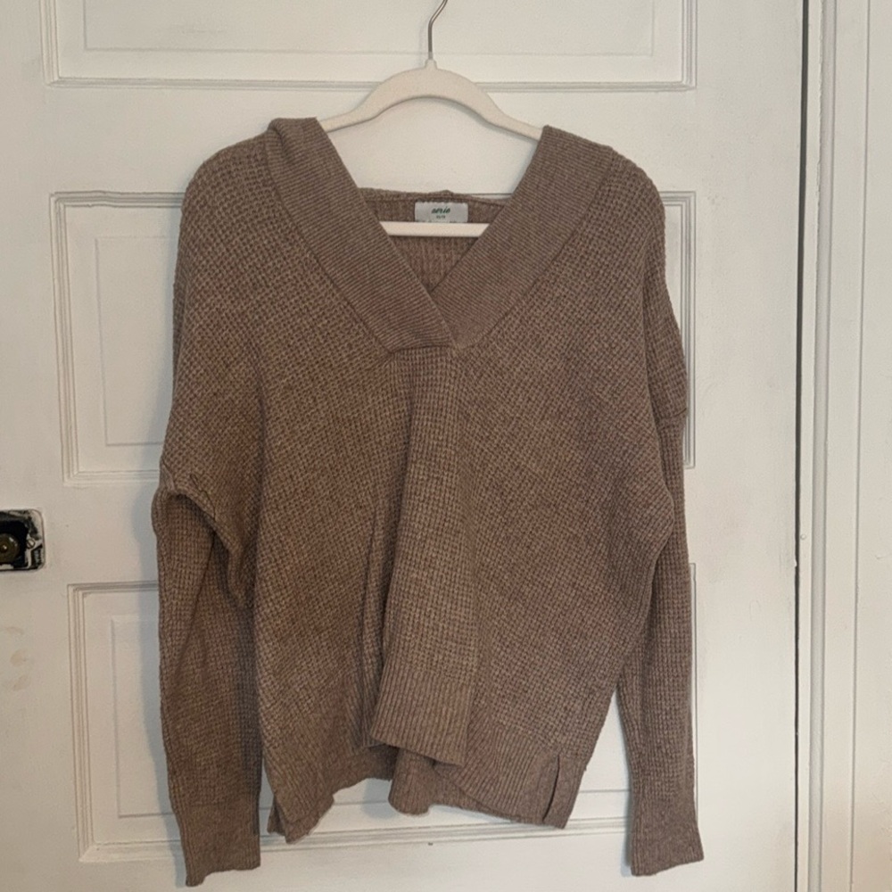 Aerie V Neck Hoodie Pullover Sweater
